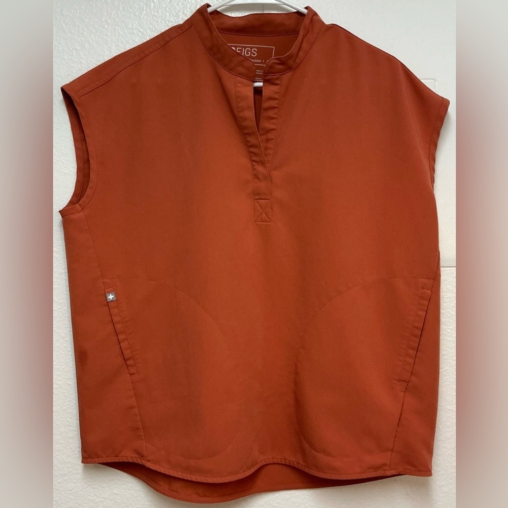 Figs Women's Sleeveless Blouse - Rust Orange